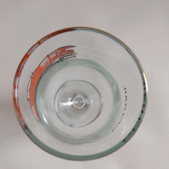 VINTAGE CN RAIL CABOOSE Stemware glass Gold Rimmed With Flaw - Picture 6 of 8